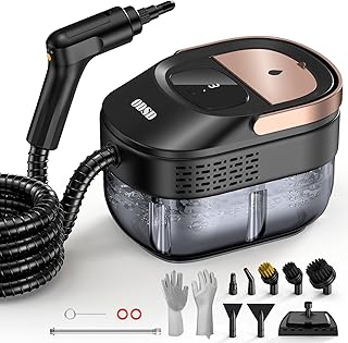 ODSD Dampfreiniger für Haushalt und Auto, 3-stufig einstellbarer Dampfreiniger, 15 Sekunden Aufheizzeit und 1,6 l großer Tank, Handdampfreiniger für Autos, Haushalt, Küche, Fenstern,Boden