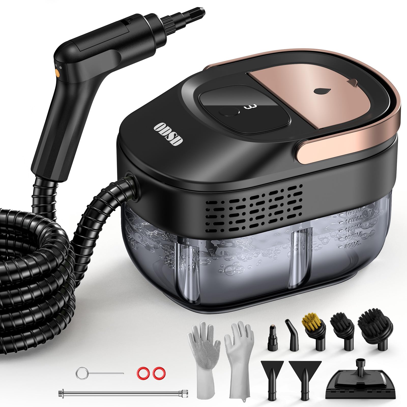 Photo 1 of ODSD Steam Cleaner for Home & Car, 3-Level Adjustable Steamer for Cleaning, 15s Heat-Up & 1.6L Large Tank, Handheld Steam Cleaner for Car Detailing, Home, Tile, Grout,Furniture with 15pcs Accessories