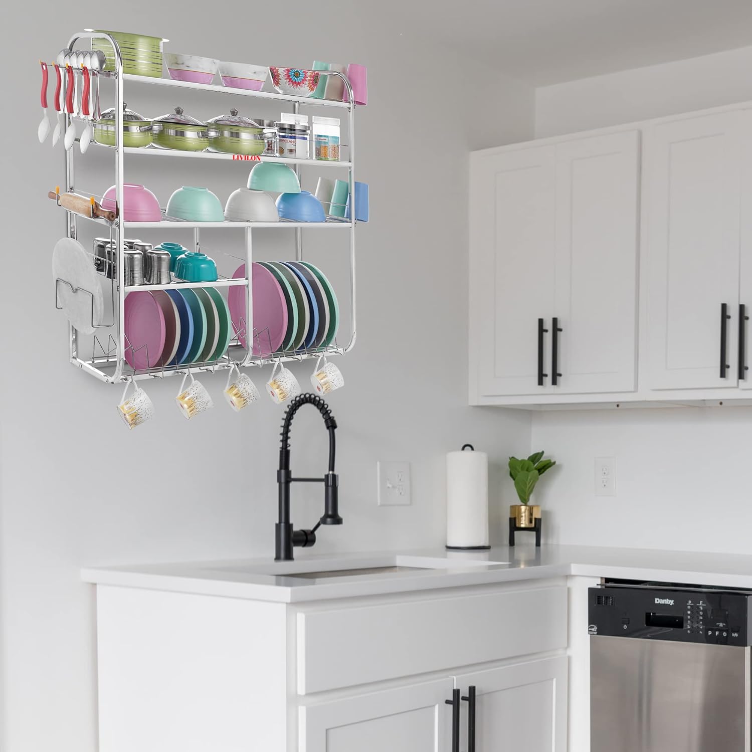 L LIVILON Wall Mount Kitchen Utensils Dish Rack | Stainless Steel Utensil Rack/Stand | Dish Stand/Holder| Utensils Rack with Plate & Cutlery Stand (31x30x10 Inches)(LVSTLSTLST EE-9) offers donot miss 8 L LIVILON Wall Mount Kitchen Utensils Dish Rack | Stainless Steel Utensil Rack/Stand | Dish Stand/Holder| Utensils Rack with Plate & Cutlery Stand (31x30x10 Inches)(LVSTLSTLST EE-9) offers donot miss