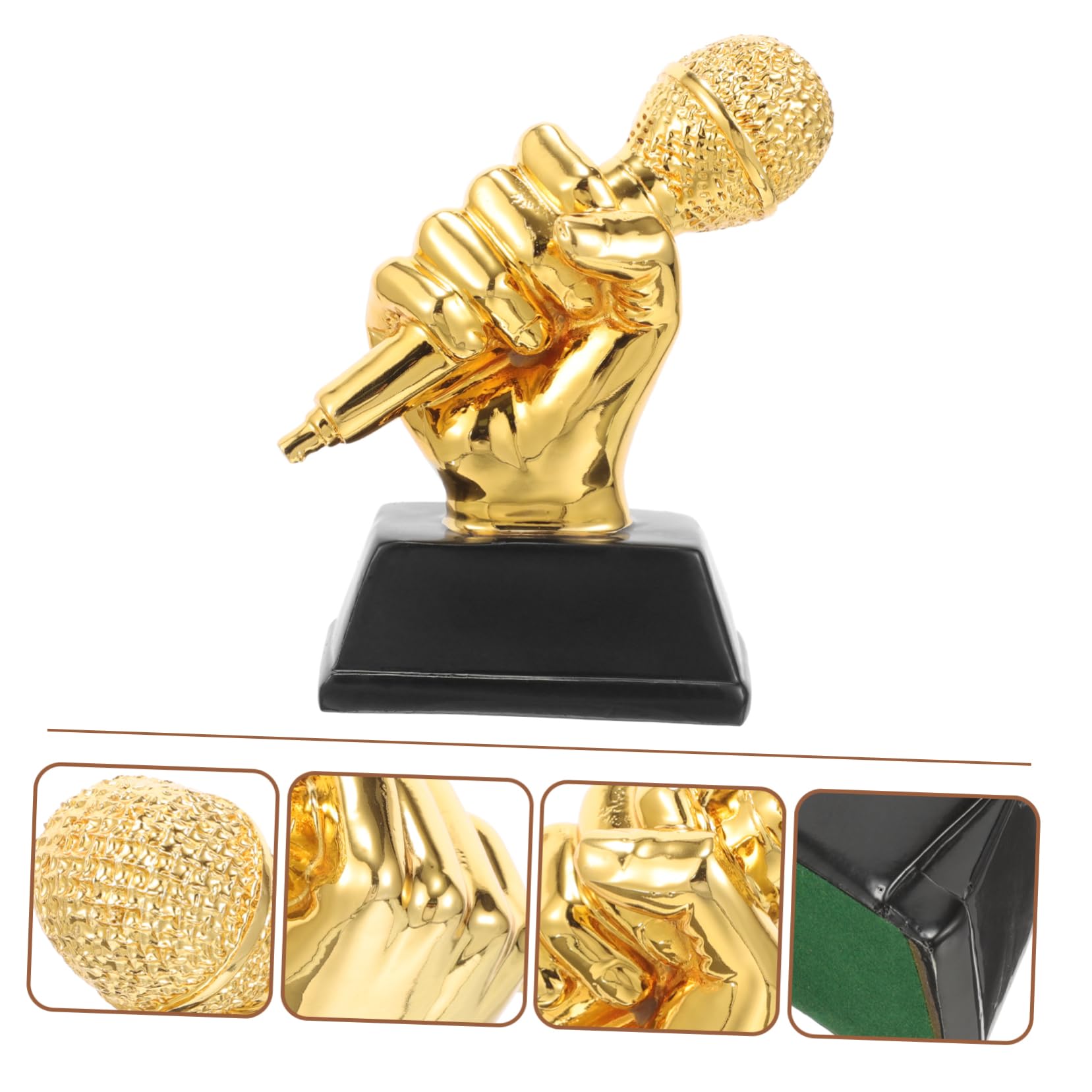 BESPORTBLE Mikrofon-Trophäe Karaoke Preistrophäe für Erwachsene Mikrofon- lustige Trophäe für Erwachsene Singen Award musikgeschenke mikrofone Trophäen vergeben Mikrofonskulptur Harz