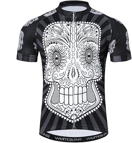 Miniatura 2 de Weimostar Camiseta deportiva para hombre cómoda para ciclismo para uso al aire libre para bicicleta de montaña Un cráneo, Negro/Azul, Eveil Negro,