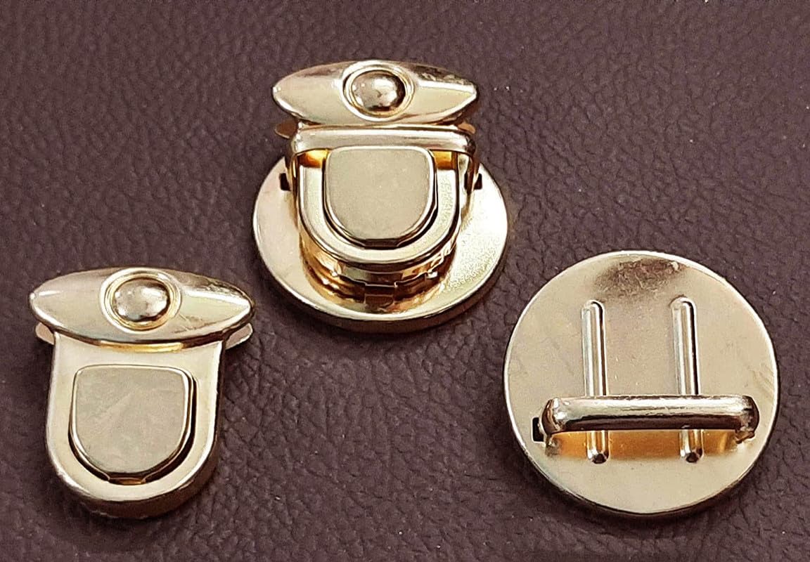 Nimida Purse Push Lock/Tuck Lock/Thumb Lock/Clasp/Closure for DIY Purses/Bags/Travel Bags/Handbags | Gold | Pack of 10 Sets-image-25