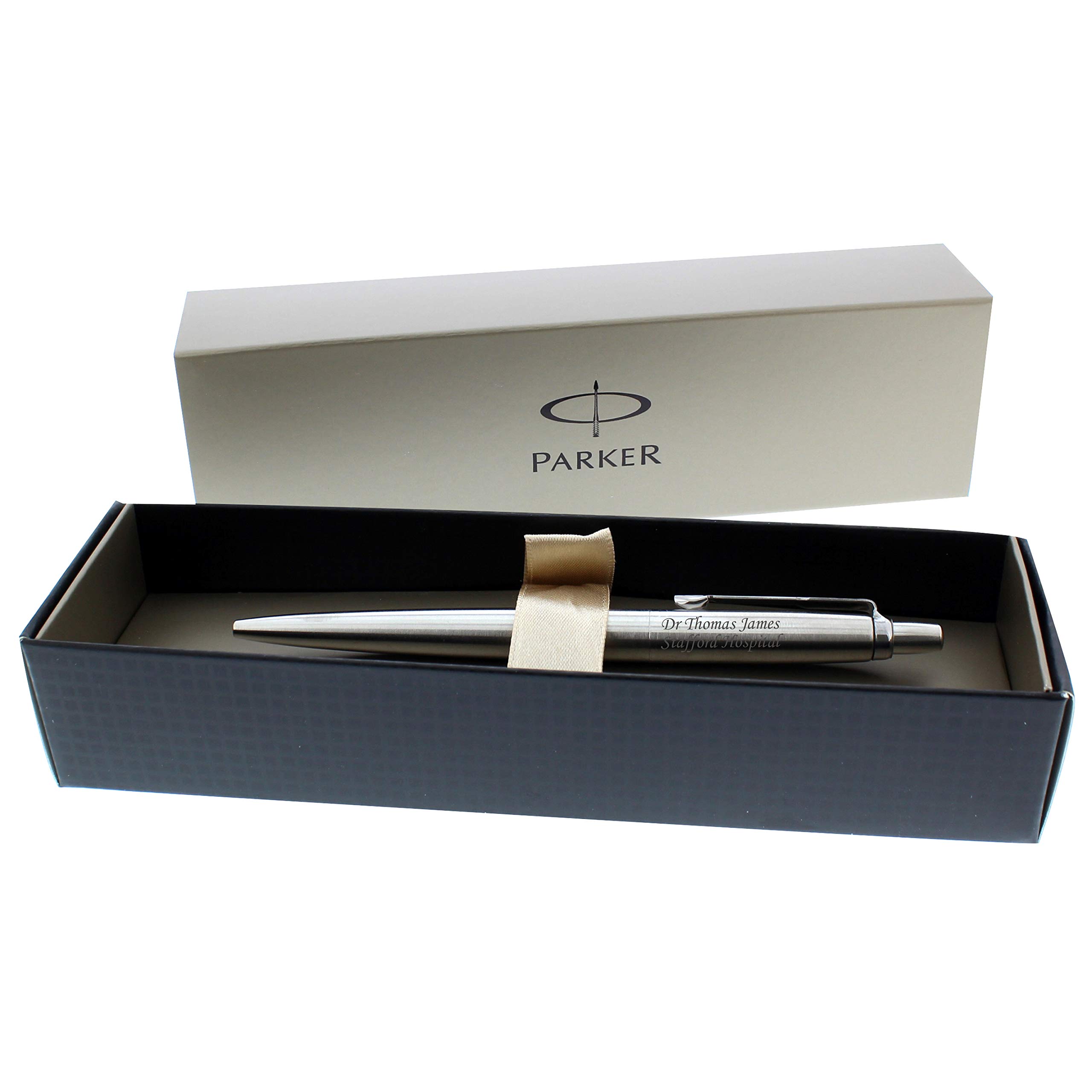 Custom Personalised Parker Jotter Ballpoint Pen Stainless Steel - Free Engraving & Gift Box