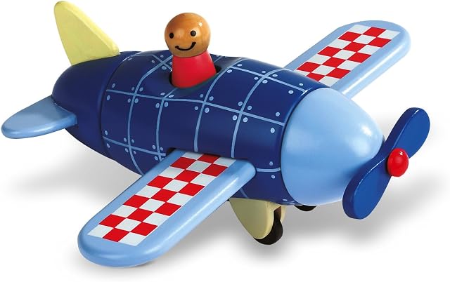 Janod J05205 Magnetic Airplane, Light Blue Dark Blue Red Green