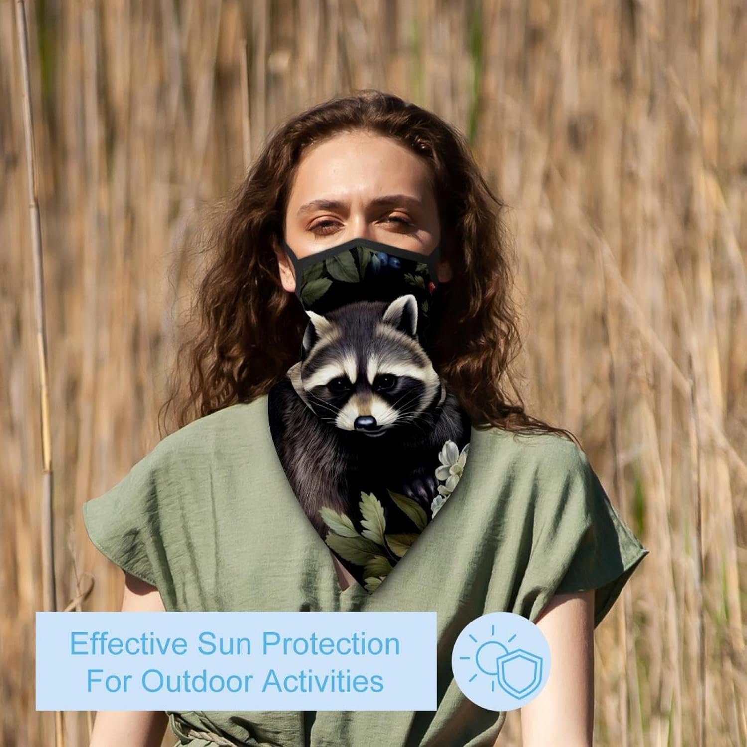 4 Pack Bear Neck Gaiter Face Cover Scarf, Breathable Sun & Wind-proof for Skiing Fishing Hiking Cycling