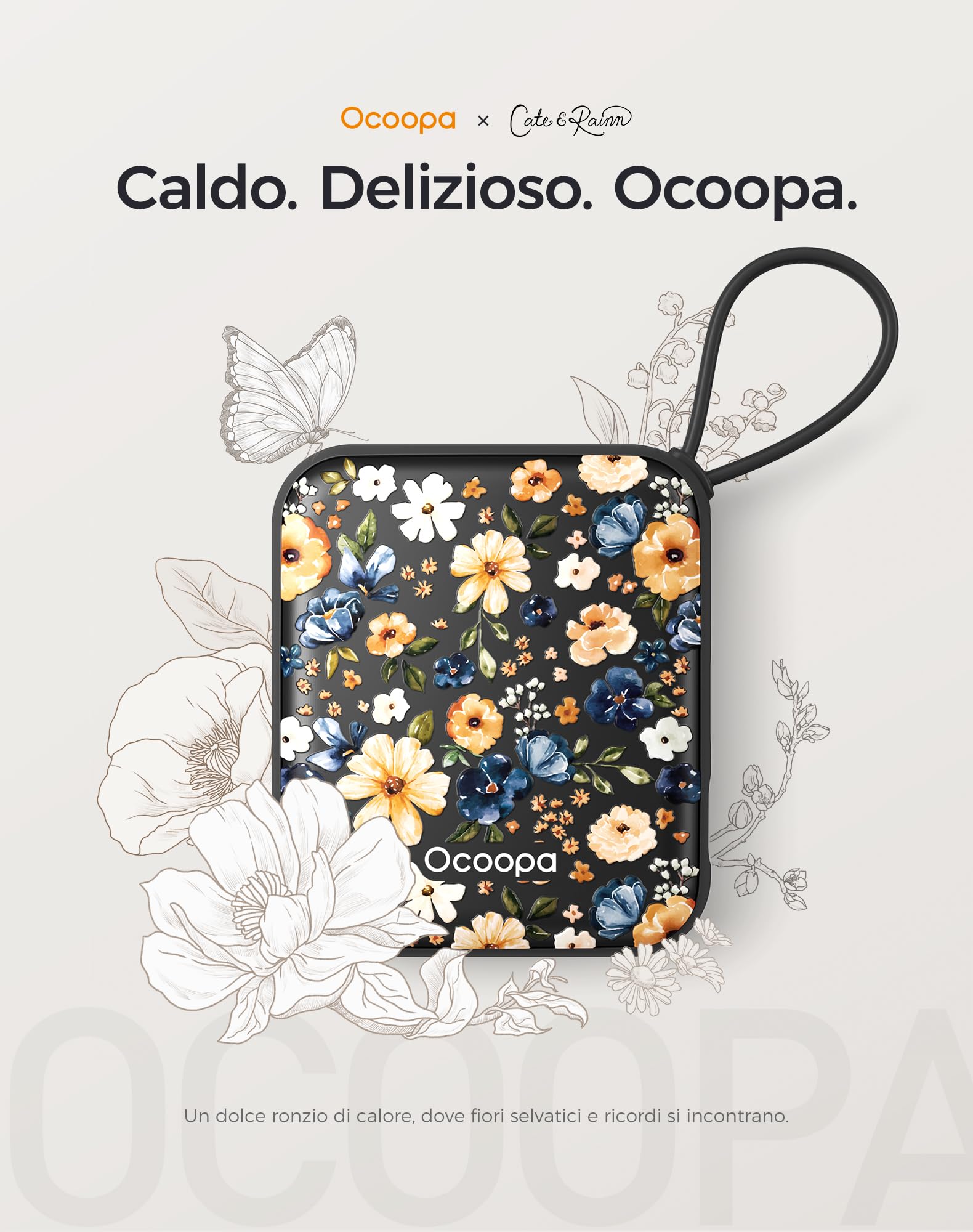 OCOOPA Scaldamani Elettrico 2 Pezzi, Portatile Scalda Mani USB Ricaricabile 4000mAh, 3 Livelli fino a 52°C, Utile Regalo di Natale, Ideale per Sci Invernale, Viaggi e Attività all’Aria Aperta,UT5 Nano