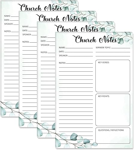 4 cuadernos de notas religiosas de 5.5 x 8.5 pulgadas cada uno con 25 páginas