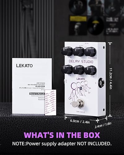 Vista 33 de LEKATO Pedal de afinador de guitarra con True Bypass, pedal de afinador cromático para guitarra eléctrica y bajo, pedal de afinación a