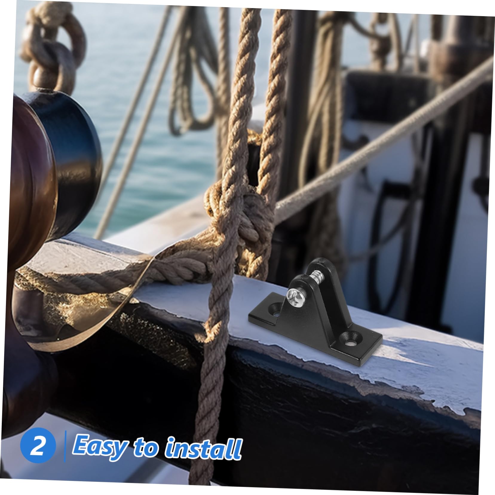 Accessori per Bimini Top 2 Pezzi Tappi estremità Occhiello in Nylon Nero Resistente per Imbarcazioni Marine e Yacht Montaggio Protezione Solare per Barche e Camper