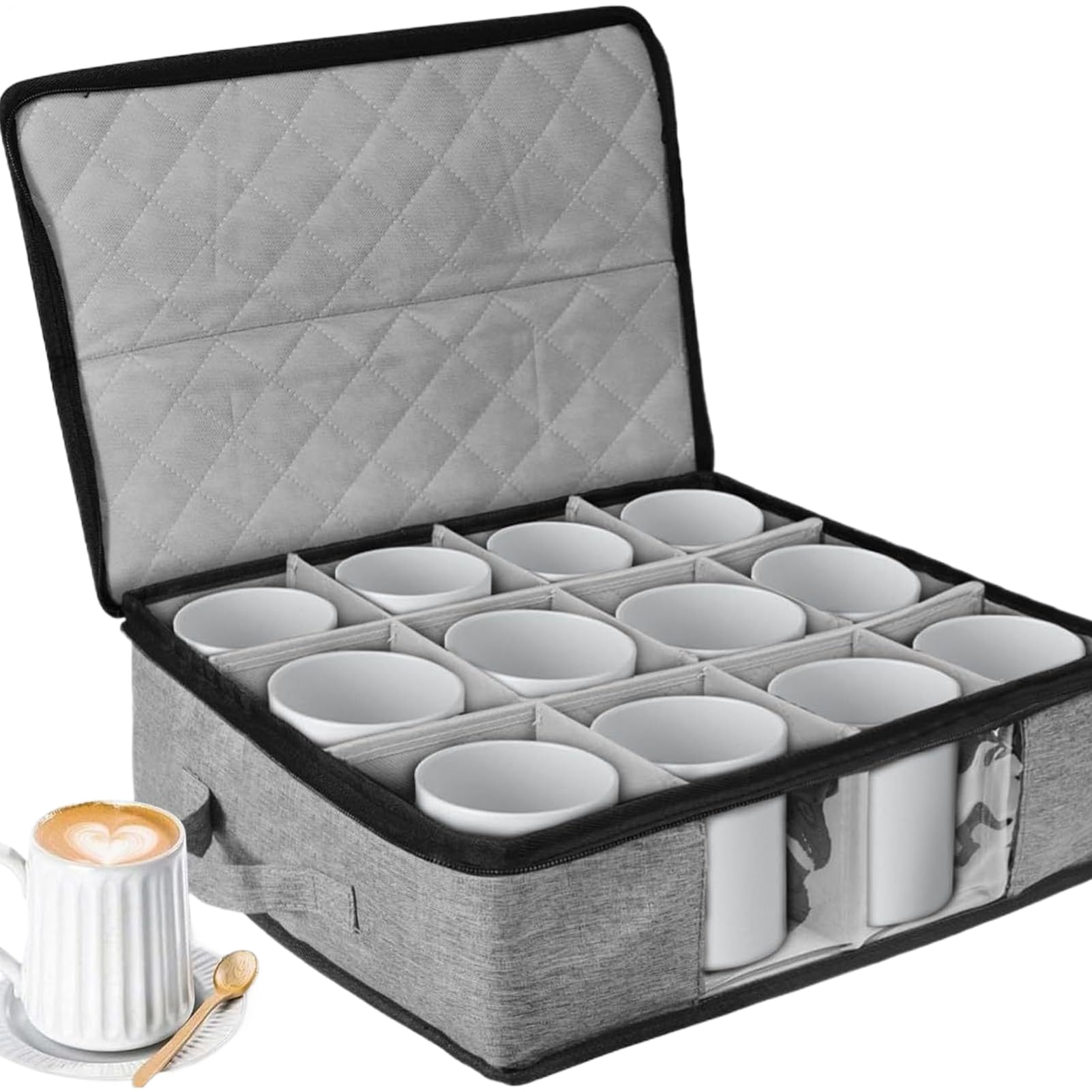 Organiseur de tasses empilable avec couvercle boîte de rangement divisée pour cuisine