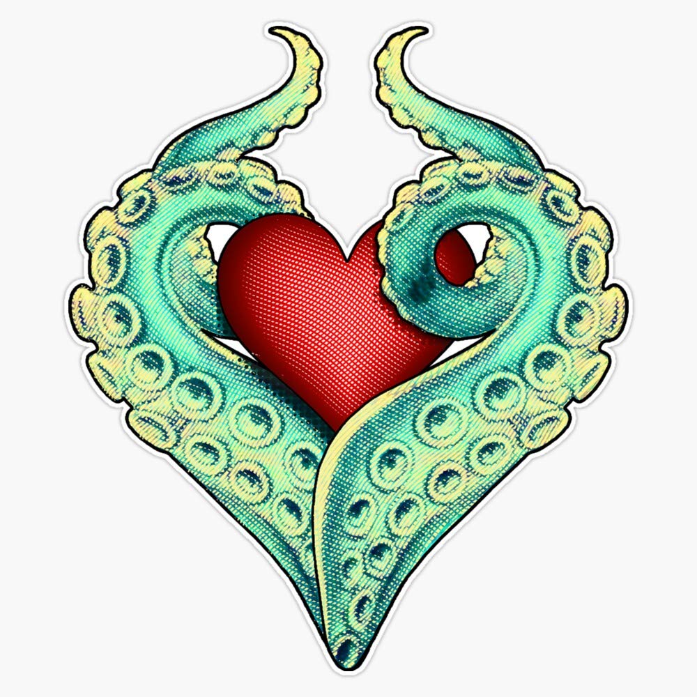 Tentacle Love Vinyl Waterproof Sticker Decal Car Laptop Wall Window Bumper Sticker 5"