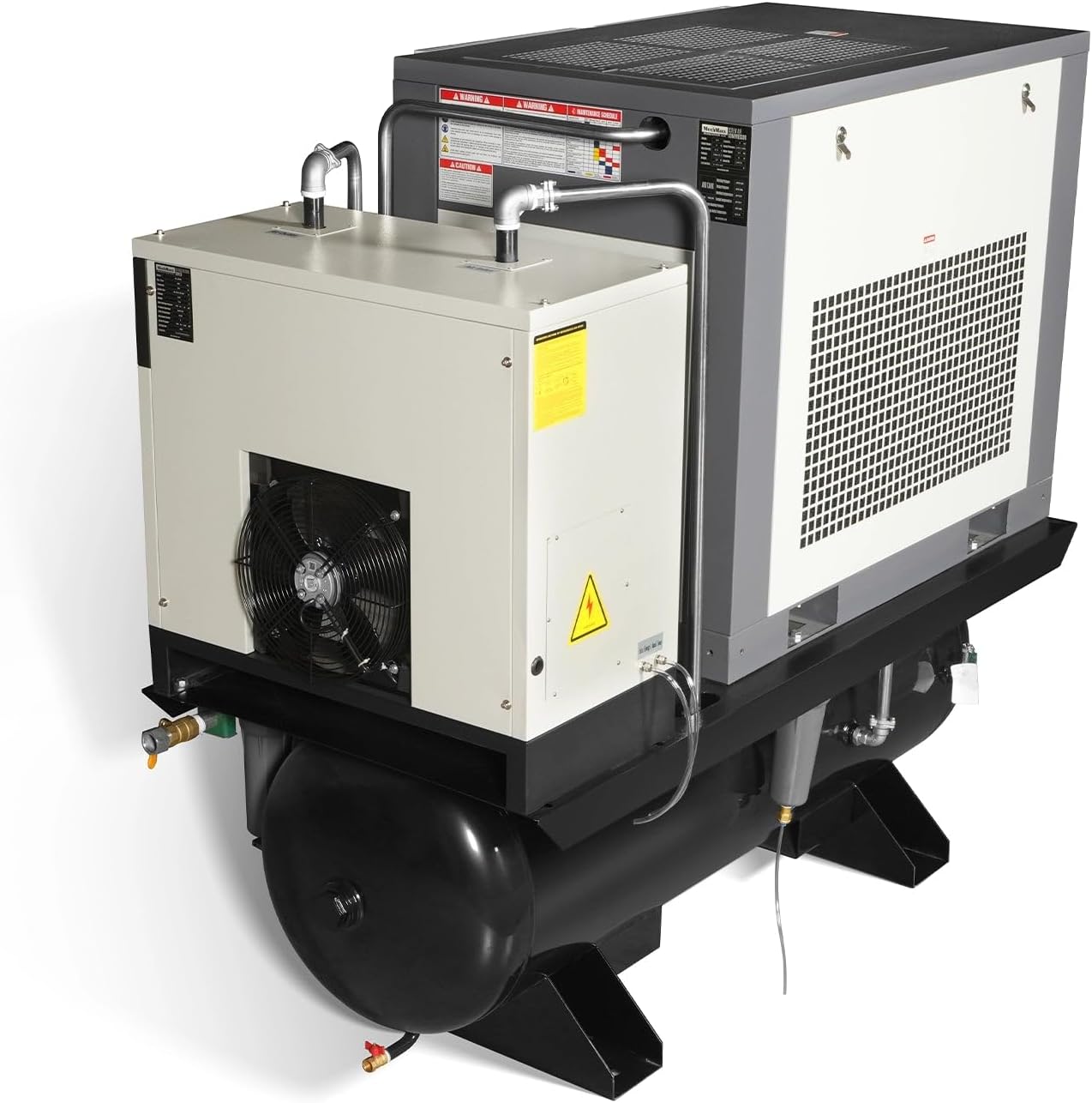 MechMaxx 15HP Combined Rotary Screw Air Compressor with Dryer & 105-Gal ASME Tank | 45 CFM, 116 PSI, 460V 3-Phase – Industrial Grade, ML1546