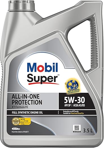 Mobil Super All in One Protection X1 Formula FE 5W-30 Fully Synthetic Petrol/Diesel Engine Oil (3.5 L)