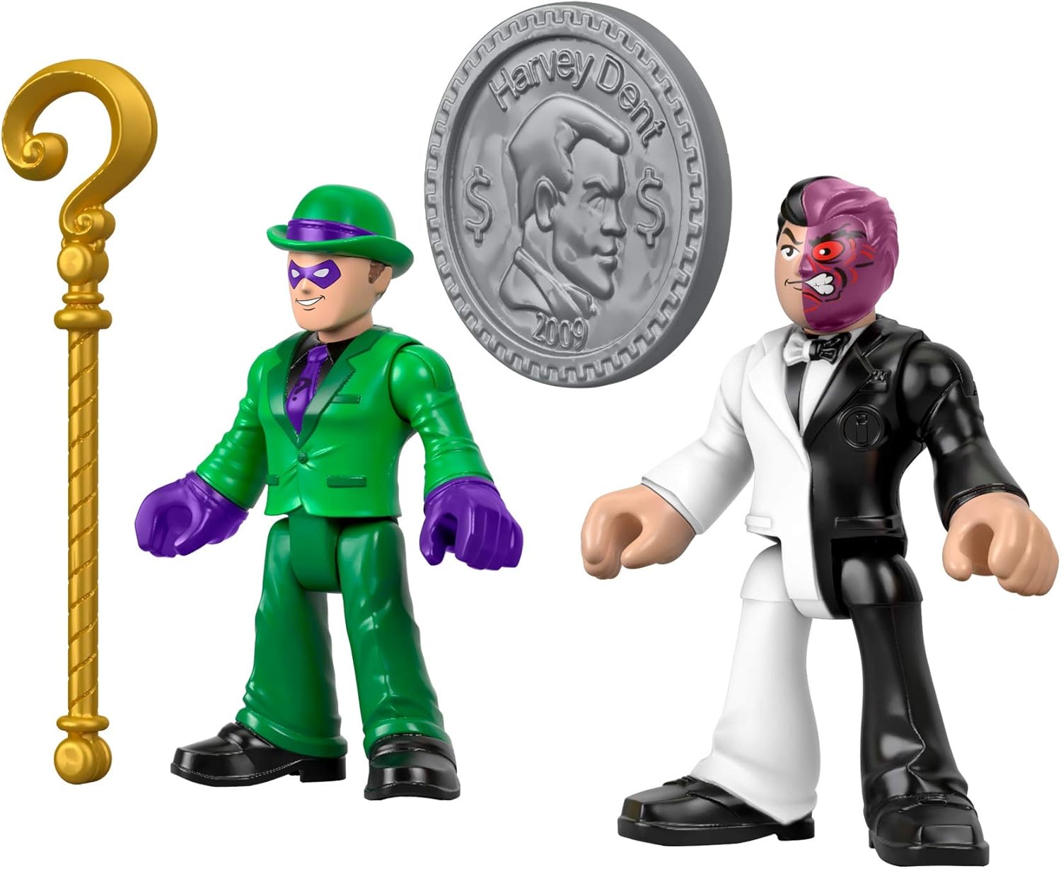 Fisher-Price Imaginext DC Super Friends The Riddler and Two Face Figures, Multicolor (GBL90)