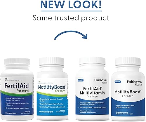 Miniatura 4 de FertilAid para hombres y MotilityBoost Combo, vitaminas prenatales y suplemento de fertilidad masculina para apoyar el recuento y la motilidad con