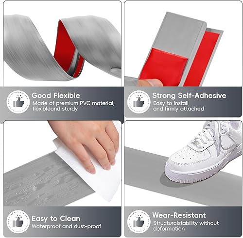 Miniatura 4 de Tira de transición para umbral de puerta, 72 pulgadas, umbral de 34 a 45 pulgadas, rampas de umbrales para puertas, reductor de bordes, tira de