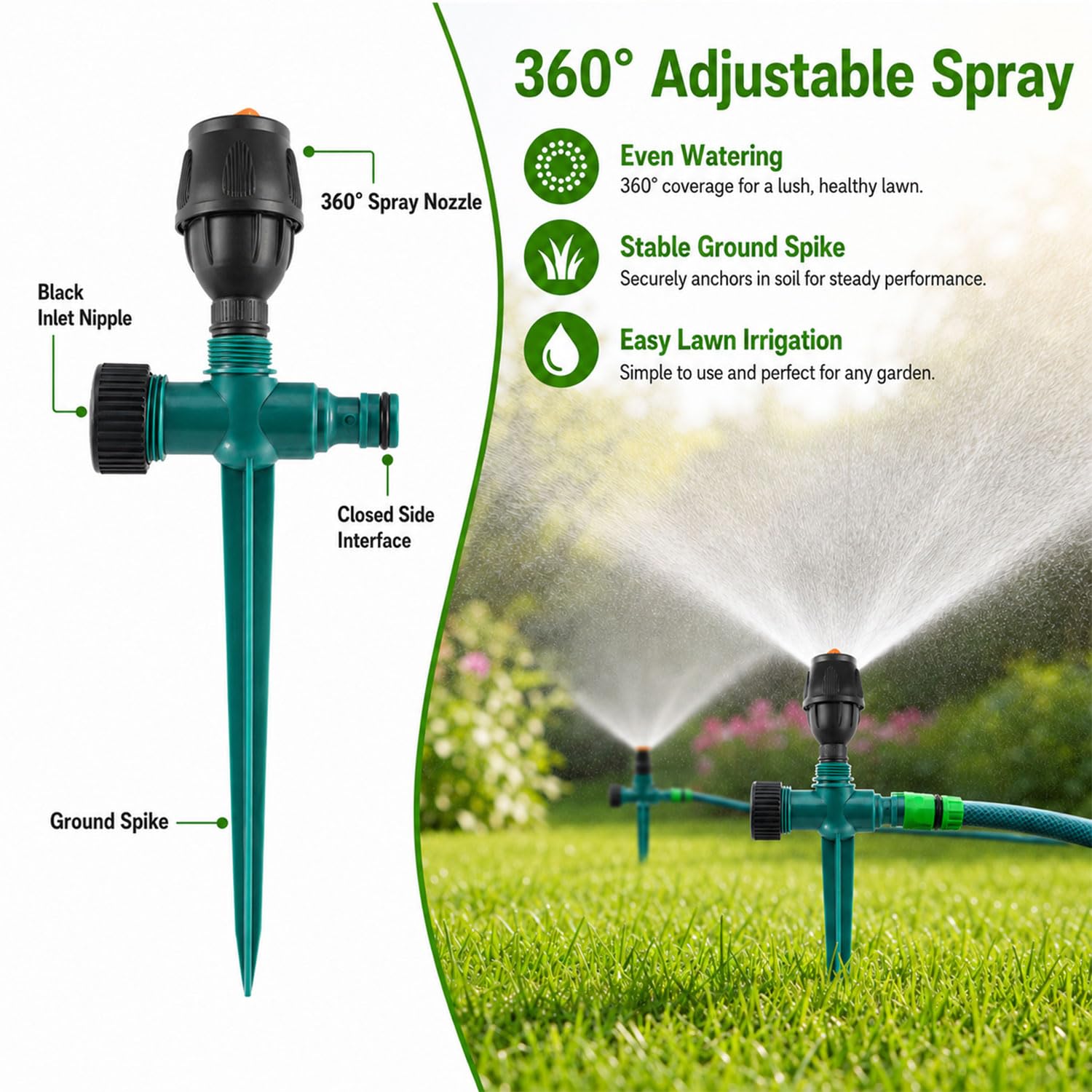 Arroseur Escargot 360° Rotatif – Jeu D’Eau Extérieur Pour Enfants, ABS Sécurisé
