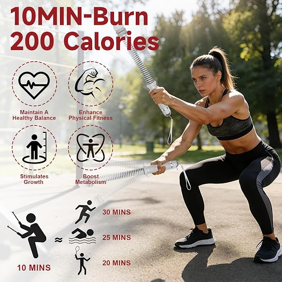 2PCS Ropeless Battle Ropes, Adjustable Ropeless Battle Rope Trainer, Upgrade Weighted Multifunctional Training Cordless Battle Rope, Battle Ropes for Home Workout Women Men Portable Strength Building