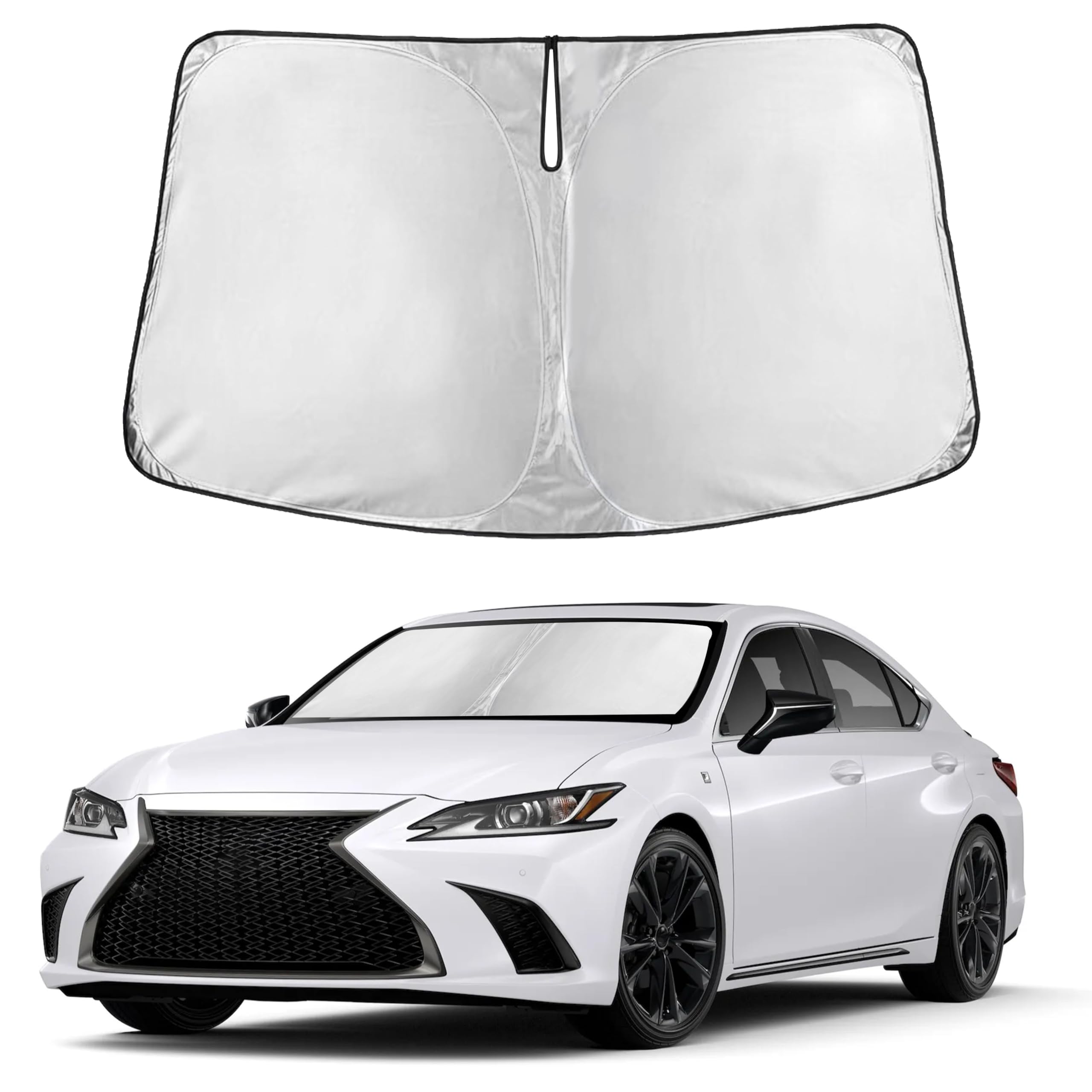Autovir Windshield Sun Shade Fit for 2019-2023 2024 2025 Lexus ES Sunshade, Front Car Window Shades Sun Visor, Blocks UV Rays & Heat, Car Accessories Fit for Lexus ES 2019-2025
