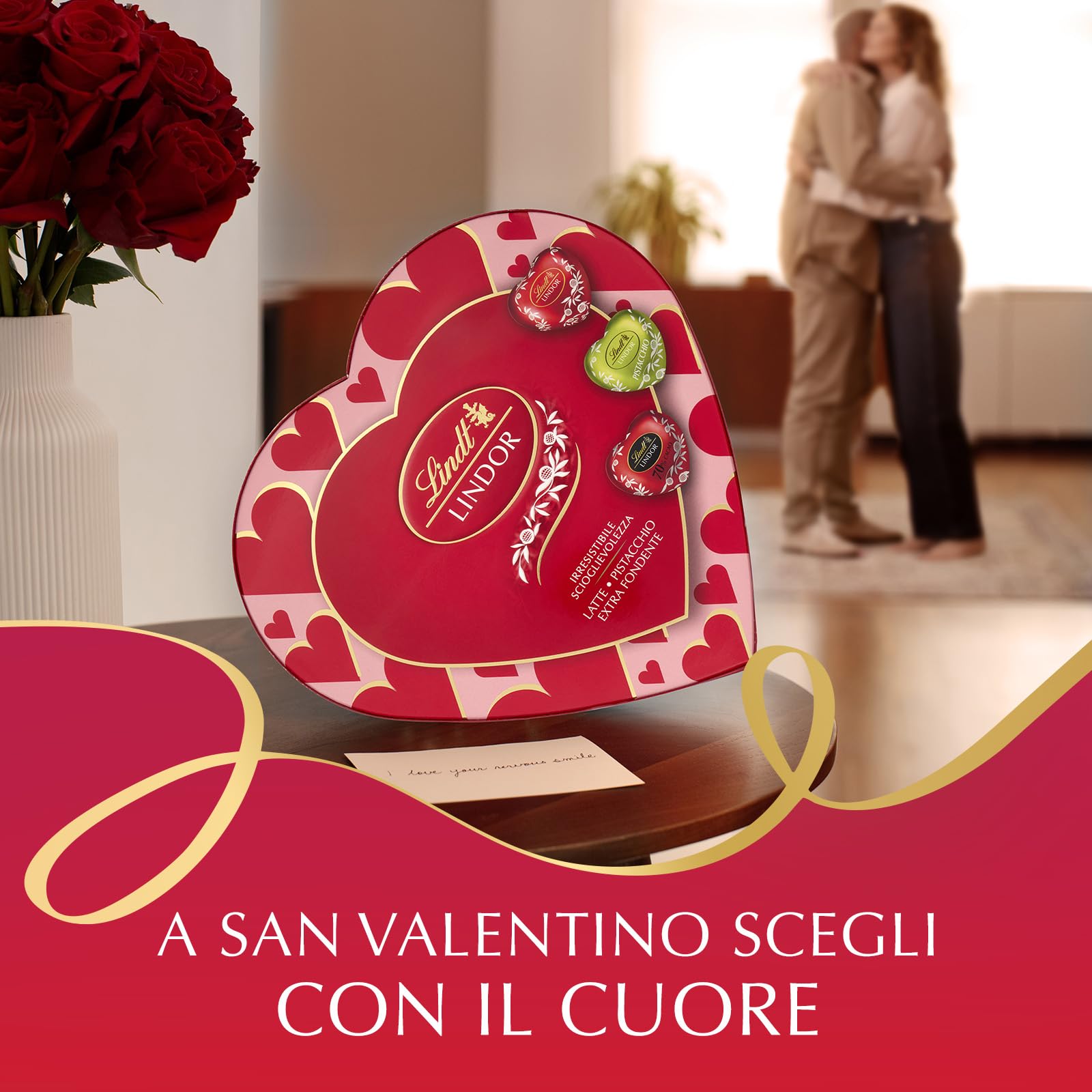 Lindt San Valentino Scatola Regalo a Forma di Cuore Assortita con cioccolatini Lindor, Formato 178 g