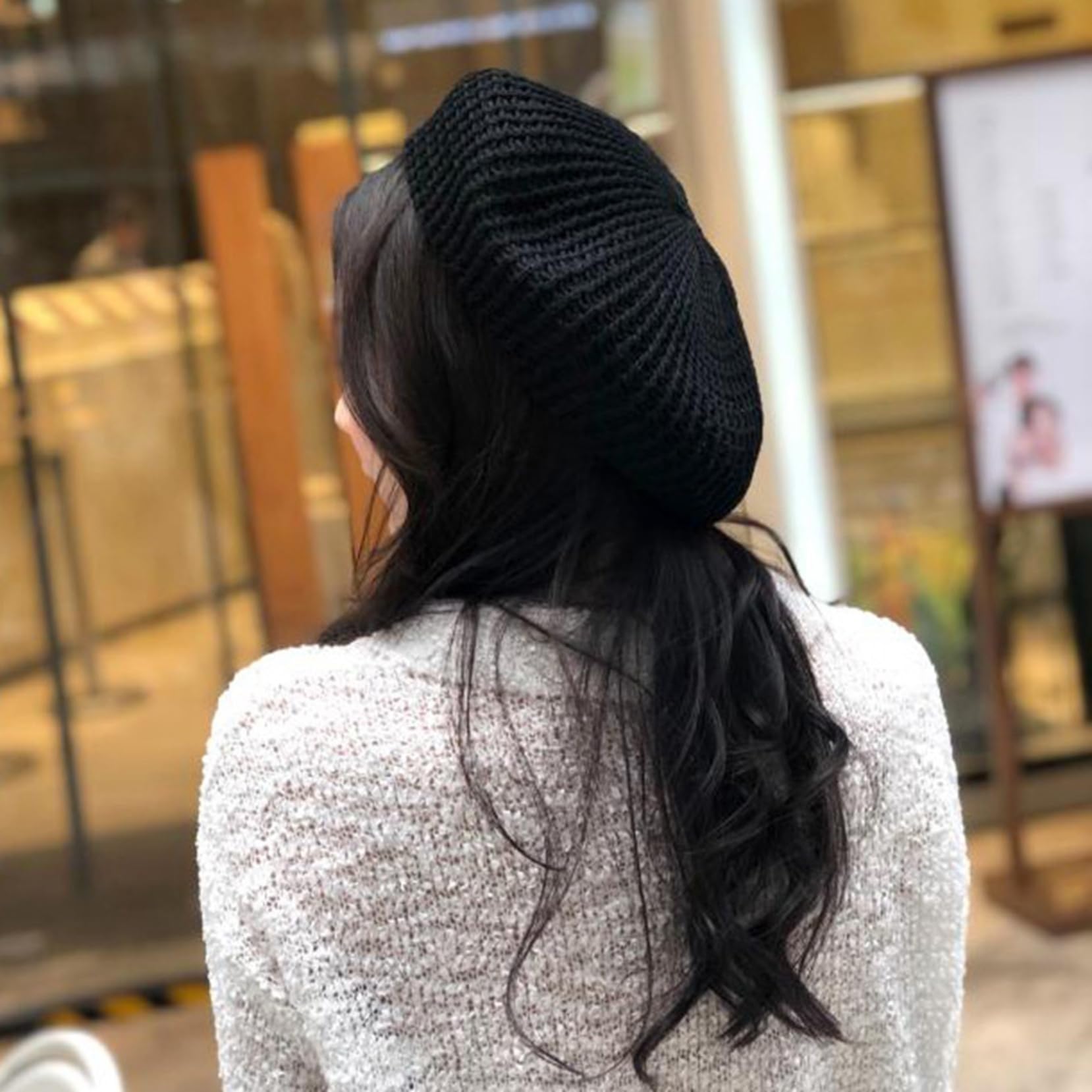 黒いメッシュベレー帽 フリーサイズ
