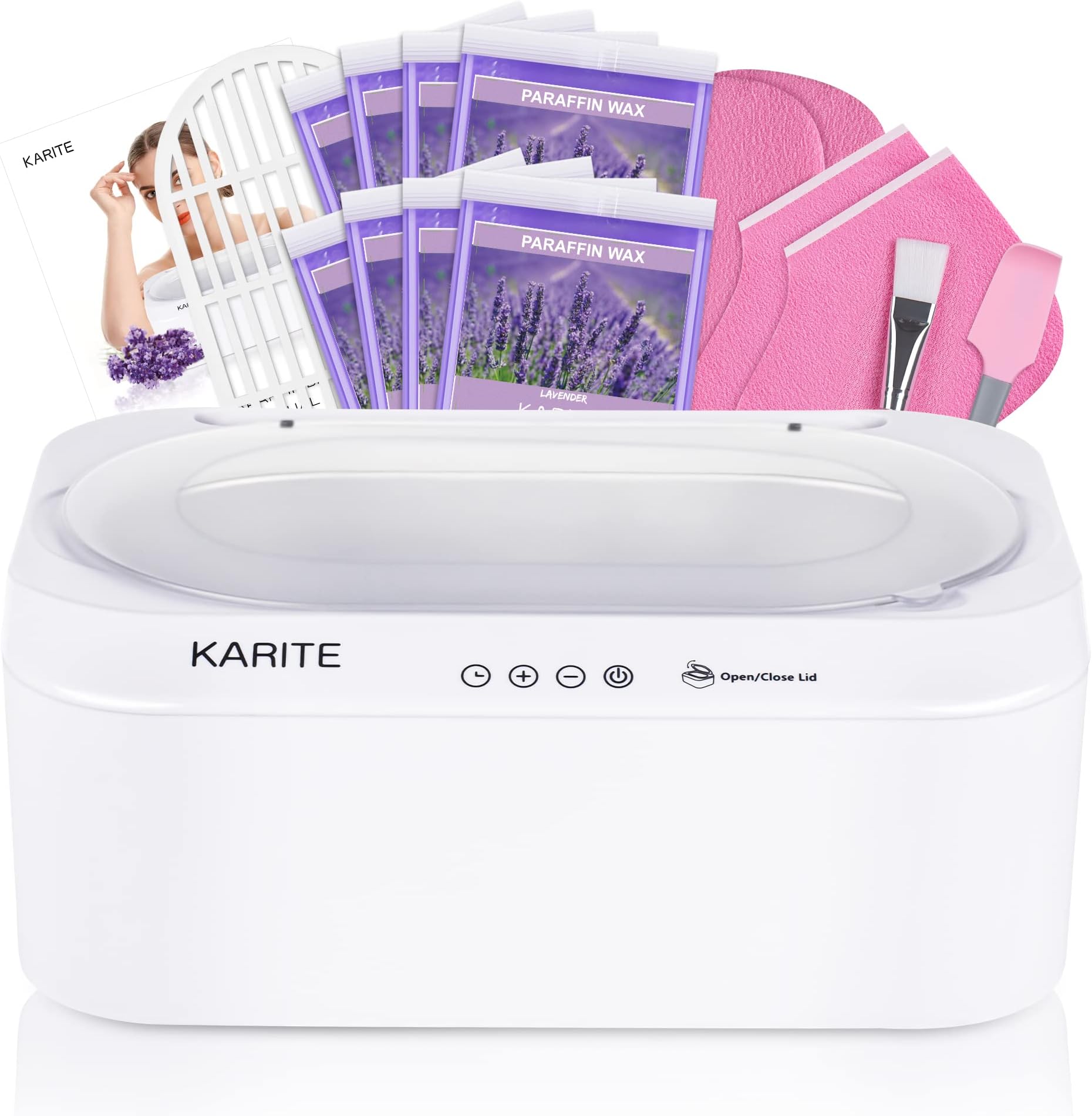 Paraffin Wax Machine for Hands and Feet with Auto Open Lid, Paraffin Bath,20Min Fast Wax Meltdown, Precision Temperature Control, 4500ml Paraffin Warmer with 8Pack Refills