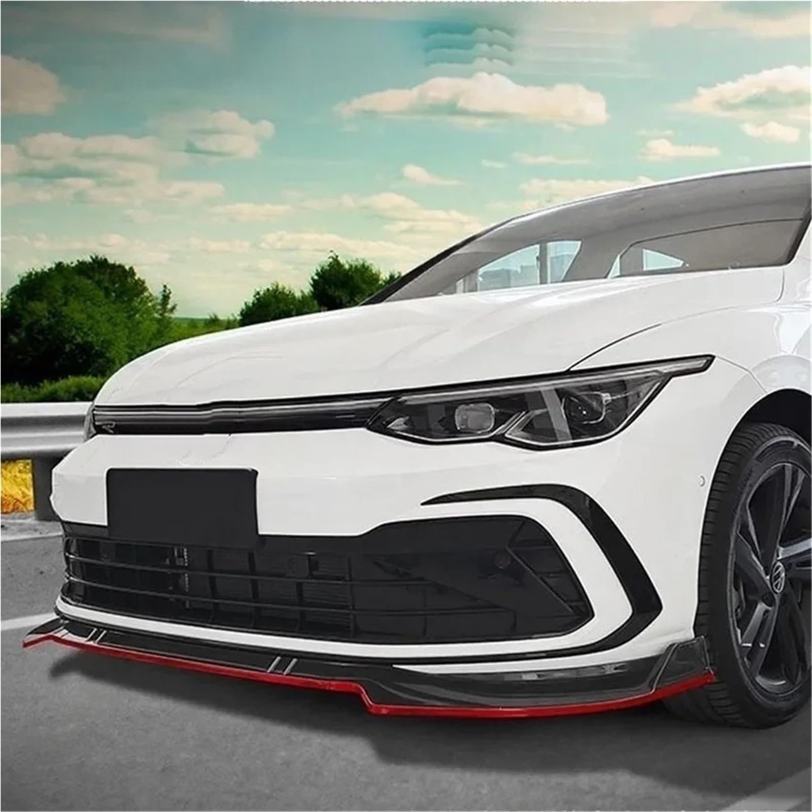Kompatybilny z VW R- Golf 8 MK8 Life GTI GTD GTE Pro 2021 2022 2023 nakładka na nakładki zderzaka przedniego podbródek Body Kit akcesoria do tuningu Splitter(R-L Carbon Look)