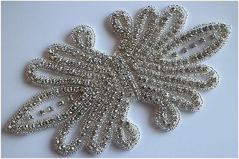 7.75" Sew On Rhinestone Applique Wedding or DIY Sash