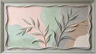 3D Framed Wall Art 20"×40" Abstract Botanical Relief Modern Minimalist Large Size SelfAdhesive Removable Wall Decor Prints Artwork for Living Room Bedroom Office