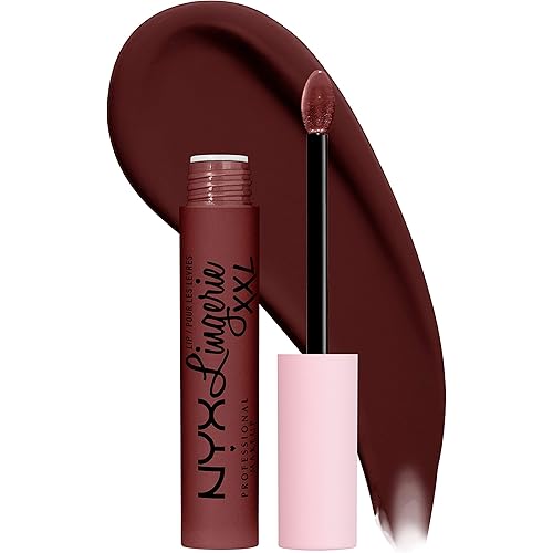 NYX PROFESSIONAL MAKEUP Lip Lingerie XXL Matte Liquid Lipstick - Deep Mesh (Deep Chocolate Brown)