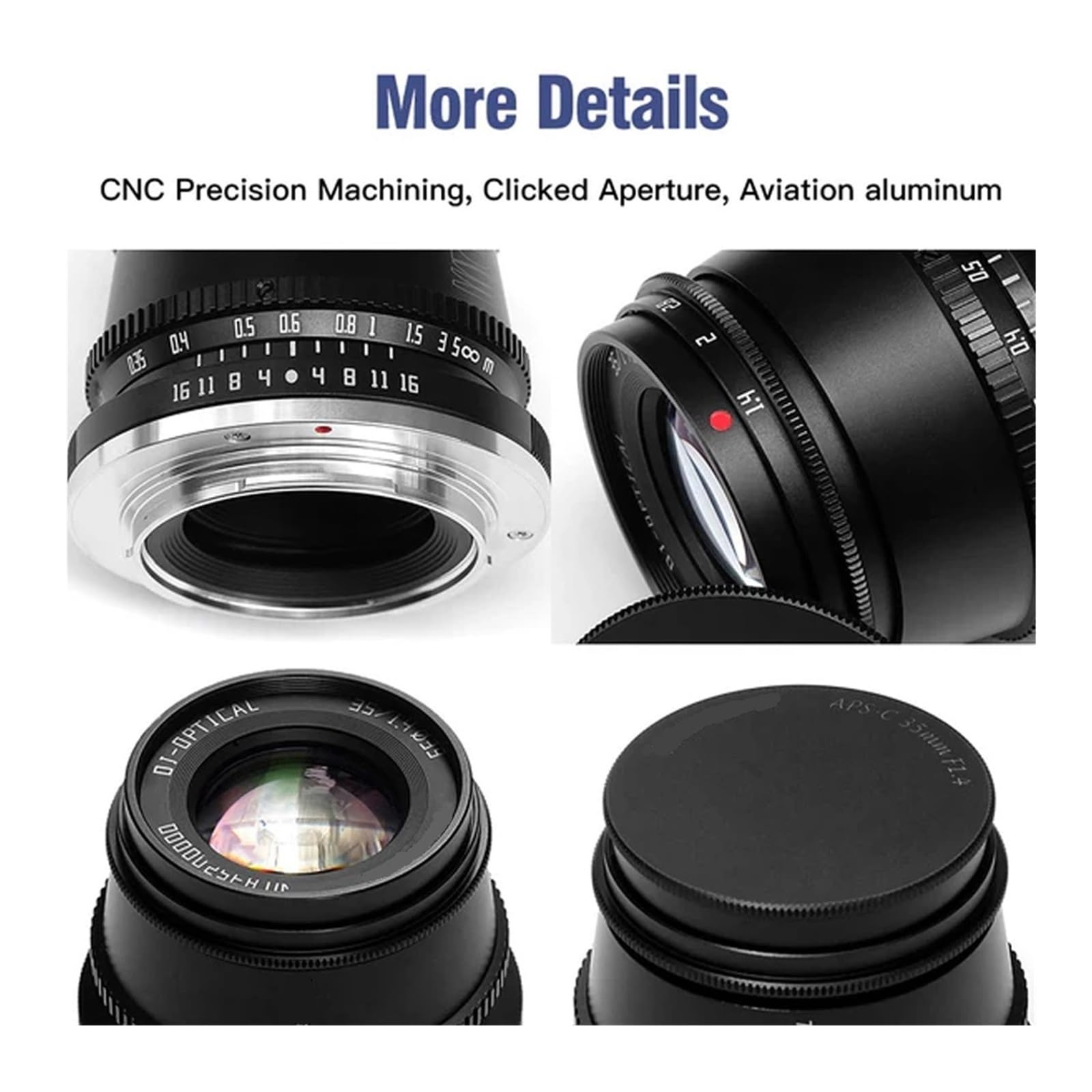 DSLR Camera Lens, Objectif Manuel 35 mm F1.4 APS-C, Compatible avec Sony E
