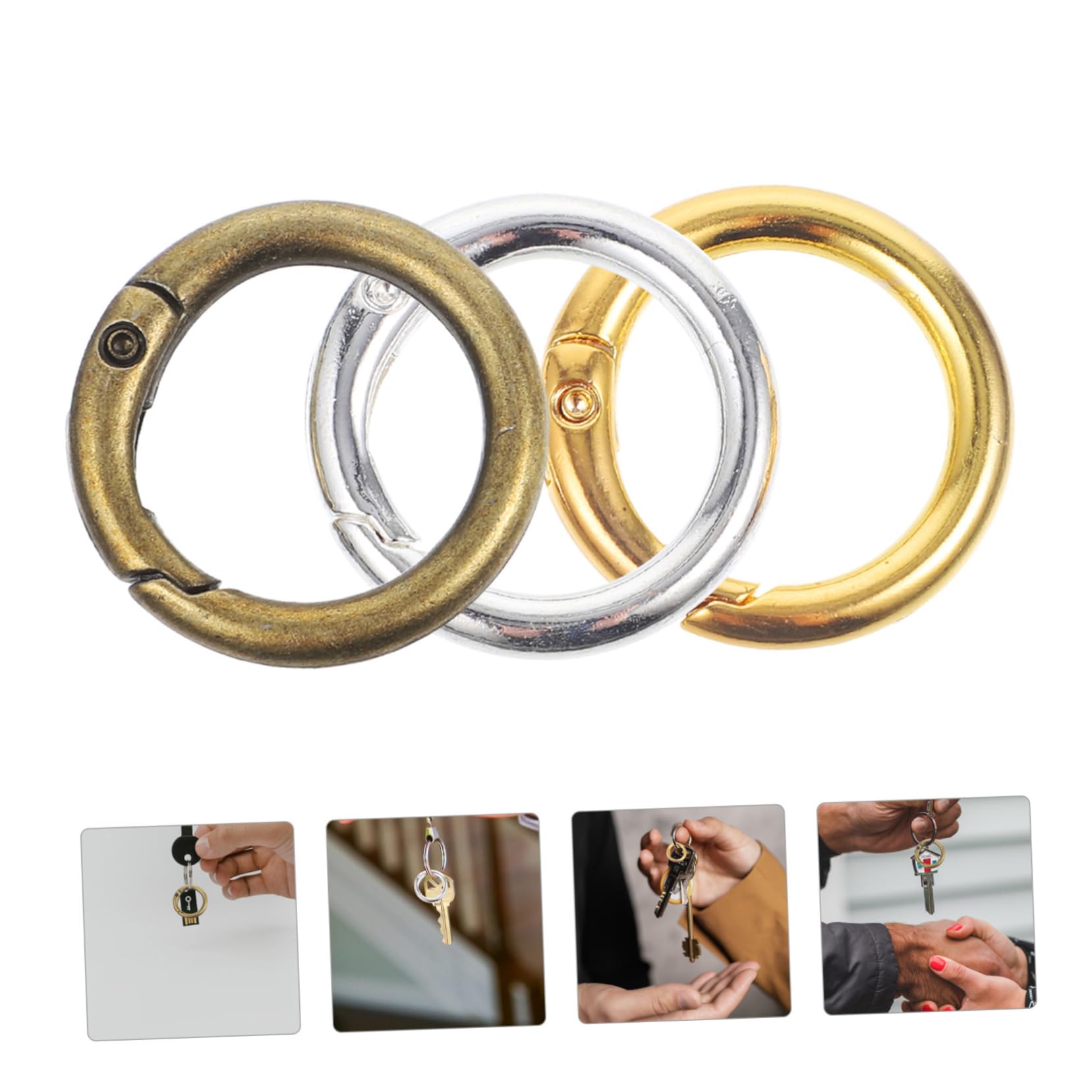 HOMSFOU 45pezzi Moschettone Per Portachiavi Ganci Molla Per Fai Da Te Borse e Accessori Antico Bronzo