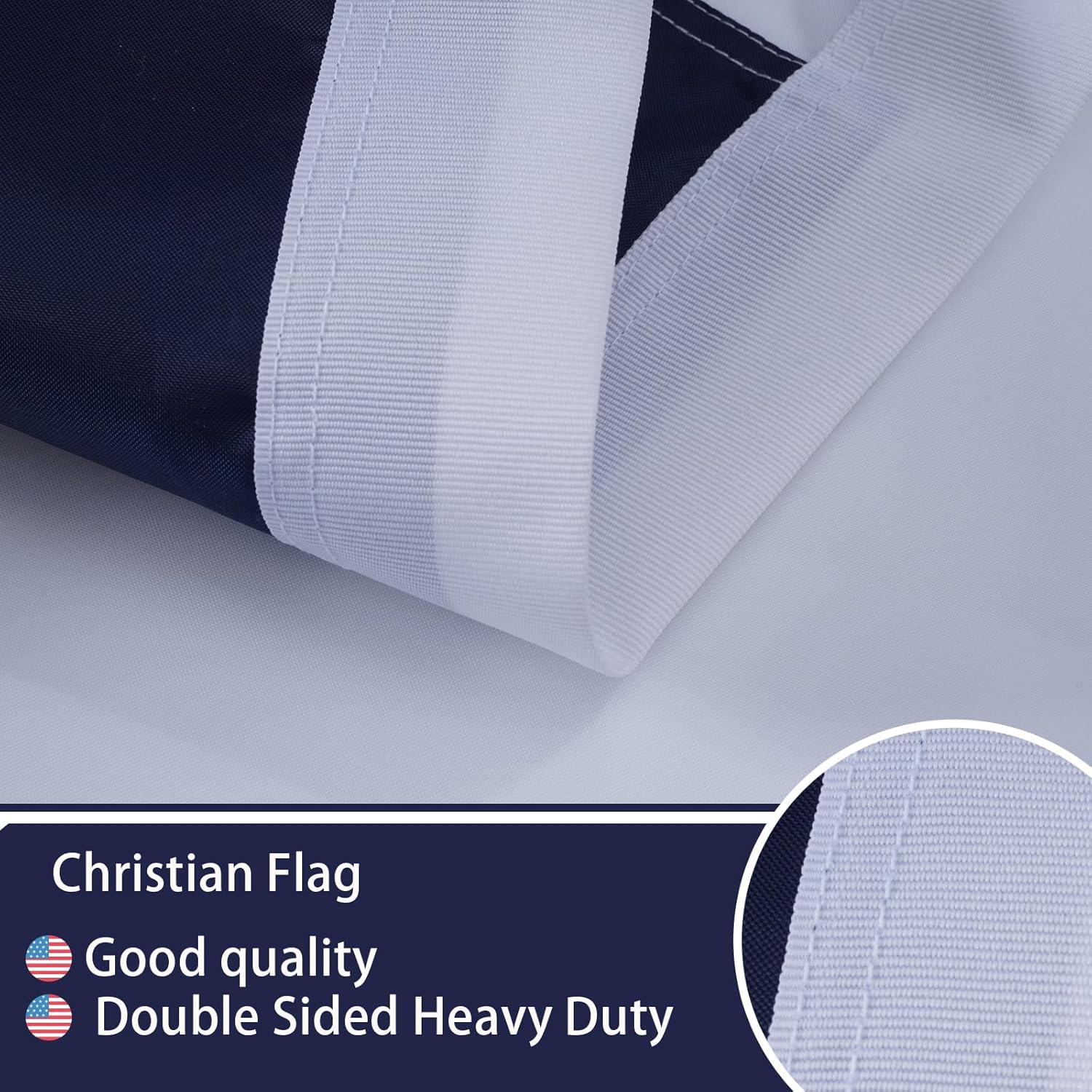 Bradford Christian Flag 3x5 ft Outdoor, Embroidered Christian Church Flags for Christianity Easter Day, Heavy Duty Cross Jesus Flags with 2 Brass Grommets - Image 4