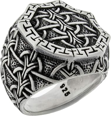 Solid 925 Sterling Silver Braided Celtic Knot Heavy Luxury Turkish Mens Ring