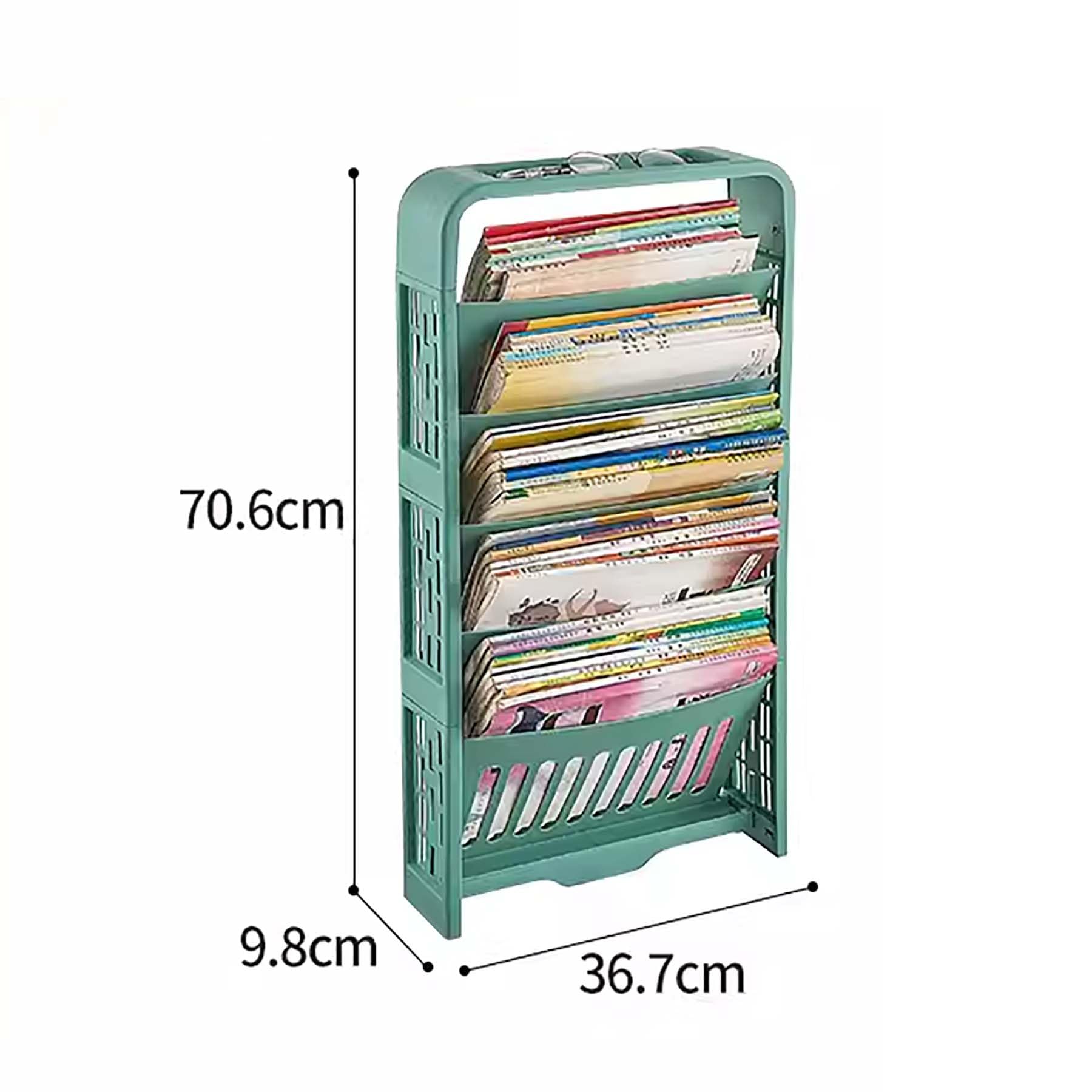 Organizador de Carro utilitario Estantería de 6 Niveles Carro rodante Carro utilitario rodante Estantes de Libros de Almacenamiento móviles multifuncionales,Yellow