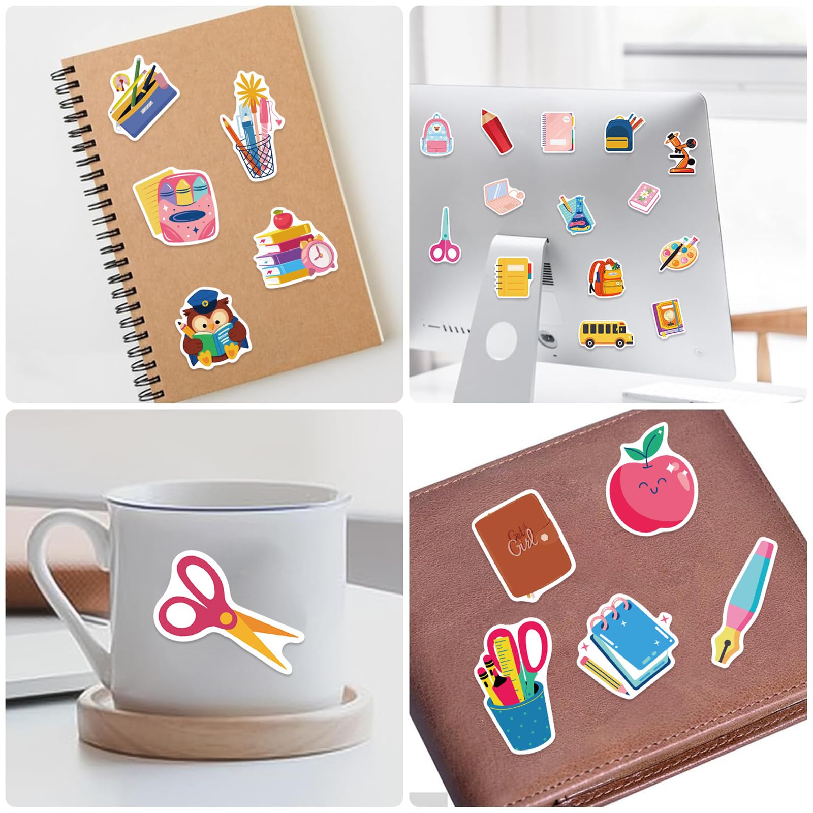 50 Stück Schulaufkleber für Schulanfang, Studenten, Lehrer, Wissenschaft, Dekorationen für Scrapbook, Laptop, Wasserflaschen, wasserdicht, Klassenzimmer, Bastelbedarf (Schulanfang)