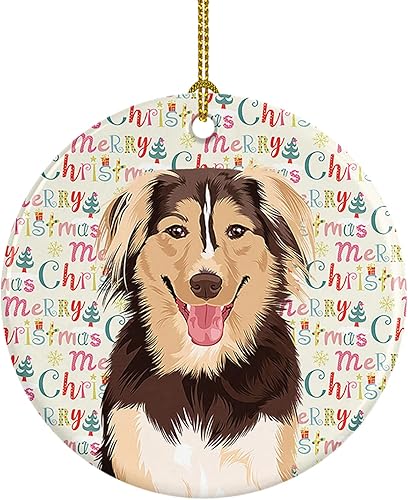 Miniatura 153 de Caroline's Treasures Adorno navideño de husky siberiano en blanco y negro #2 de cerámica para árbol de Navidad, decoración colgante para el hogar,