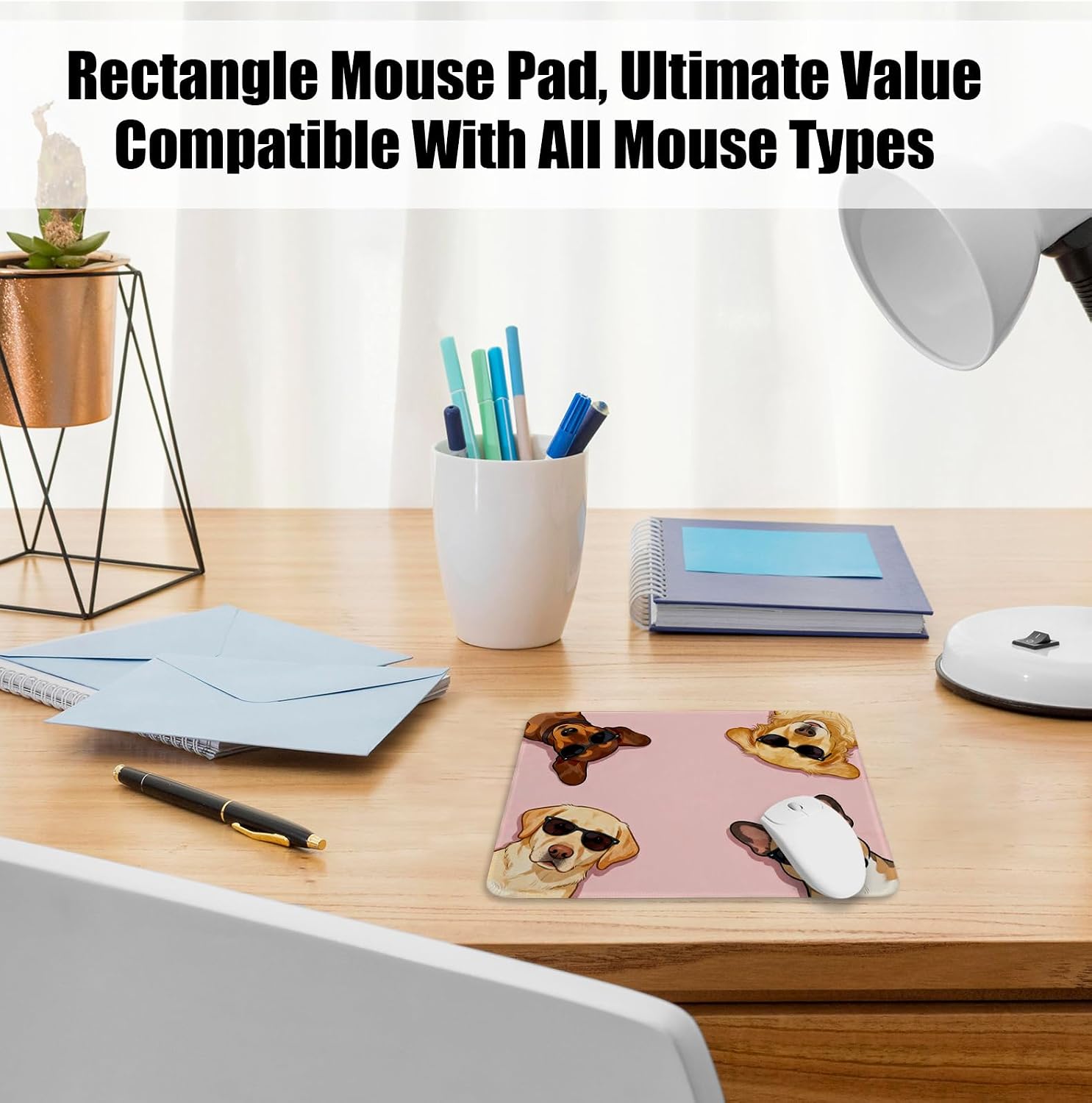 Funny Dog Lover Mouse Pad for Desk, Golden Retriever Labrador French Bulldog Dachshund Mousepads with Anti-Slip Rubber Base for Computer Laptop Home Office Desk Accessories, 9.5x7.9 Inch image 5