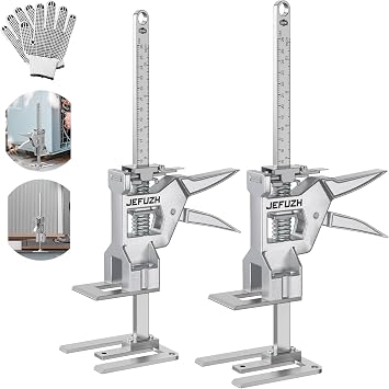 Labor Saving Arm Jack 2 Pack, 440 lb Load-Bearing Height Adjustable Lifting Device, Hand Furniture Lifter Tool for Door Furniture Jacks Installation, Wall Tile Adjustment, Heavy Object Raising