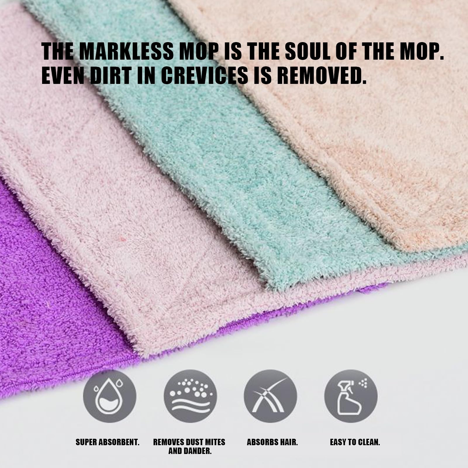 Mopa Plana De Microfibra Fregador Rápido con 7 Almohadillas | Mopa Giratoria 360° Para Suelos Para Suelos De Madera Laminados Baldosas Hogar Baño Cocina Apartamento Comercial Grandes