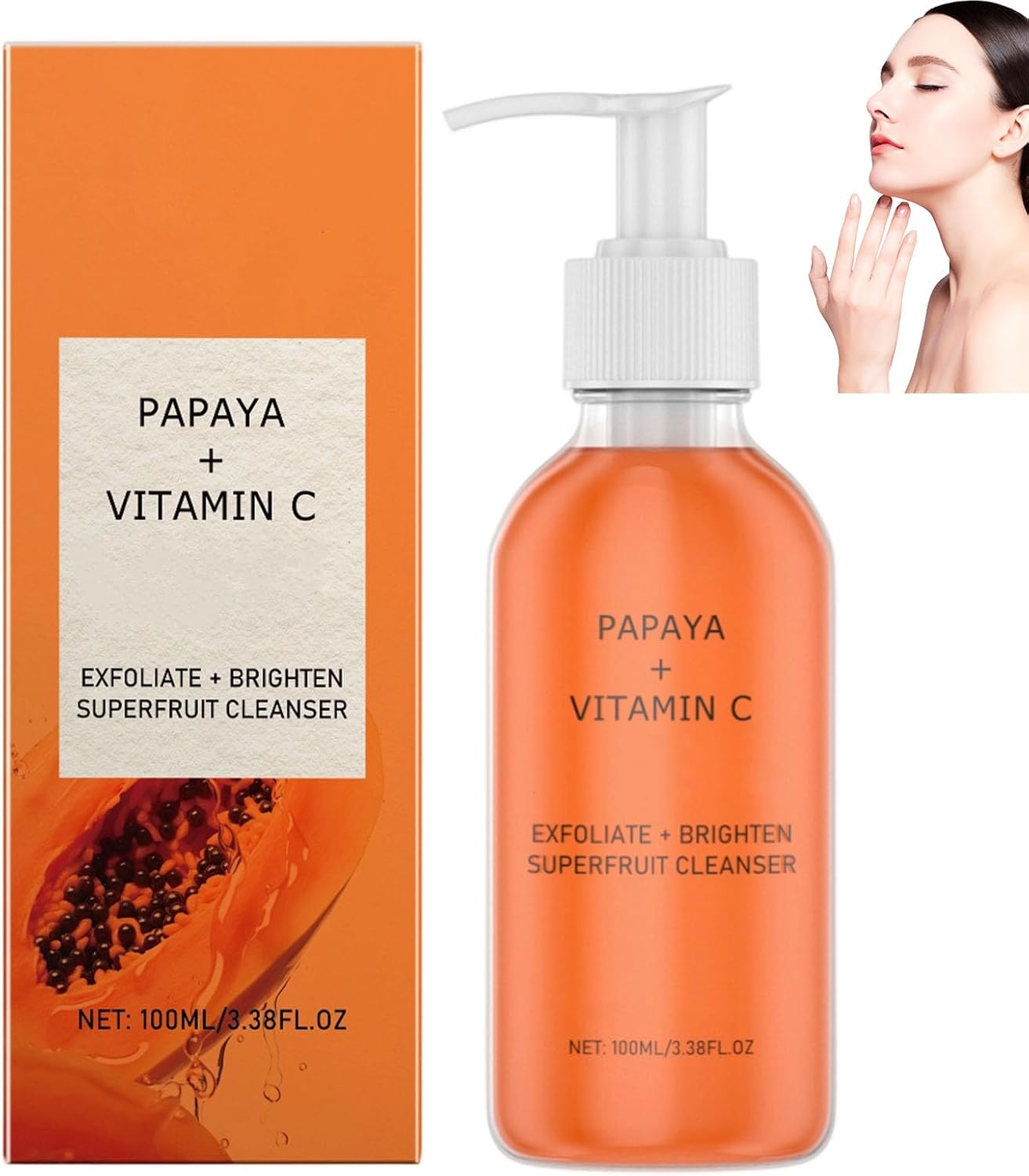 Papaya Facial Cleanser, Mild Moisturizing Facial Cleanser for Deep Cleansing and Exfoliation, Smooth Skin Tone, Brightening and Rejuvenating, Non-Tightening (1pcs) Papaya Facial Cleanser, Mild Moisturizing Facial Cleanser for Deep Cleansing and Exfoliation, Smooth Skin Tone, Brightening and Rejuvenating, Non-Tightening (1pcs)