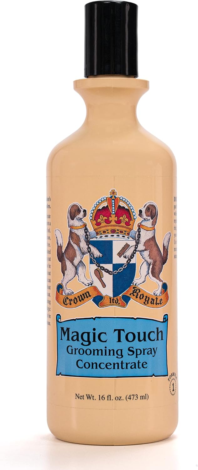 Crown Royale Magic Touch Formula 1 Pet Grooming Spray Concentrate, No Heavy Build-Up, Finishing Spray, Prevents Coat Matting, Formulated with Conditioners, 16 oz