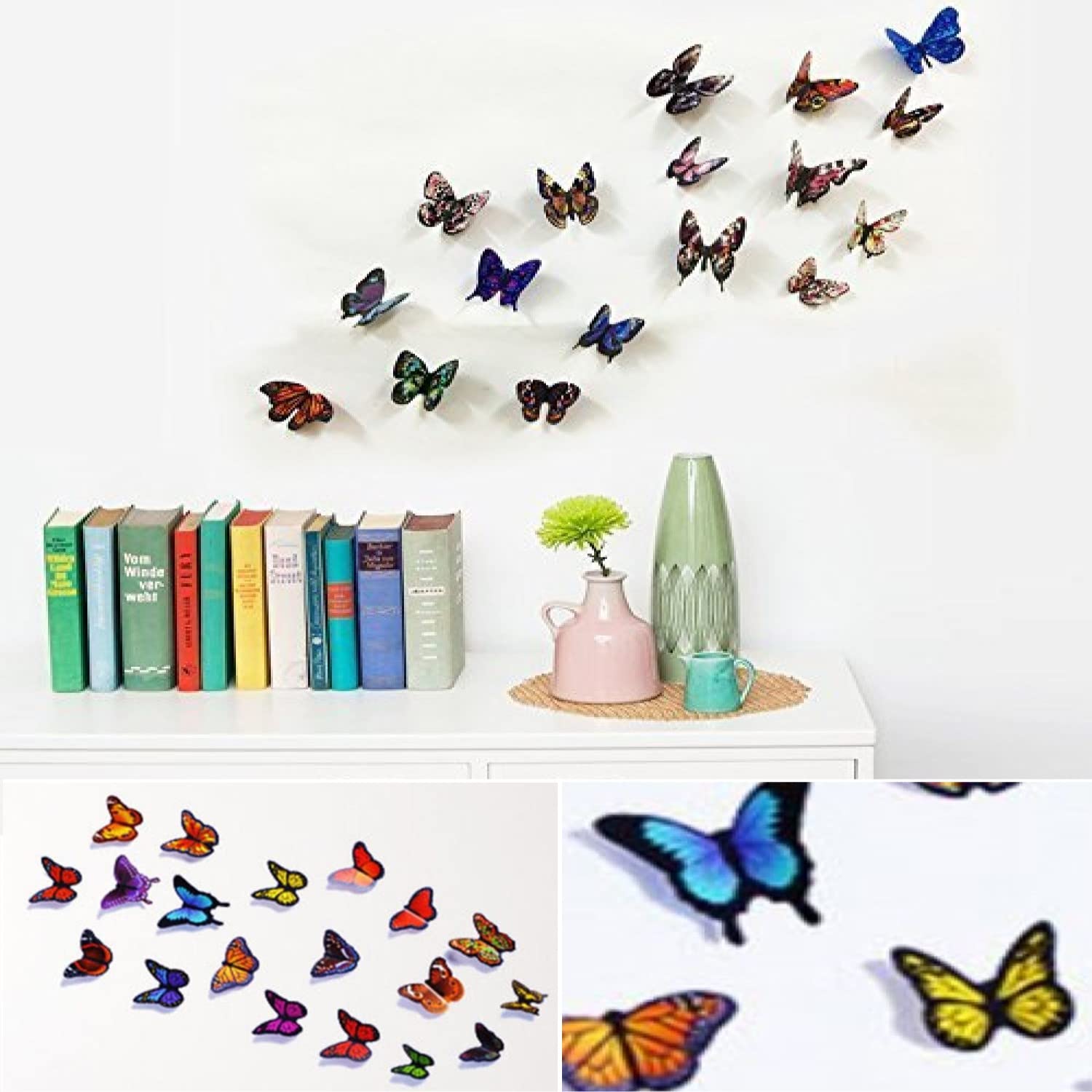 Indian Royals 'Multicolor 3D Butterflies' Stickers for wall, Butterfly Decoration Items, Butterfly Stickers, wall Decor, 19 Piece (21 cm x 29.7 cm) 2