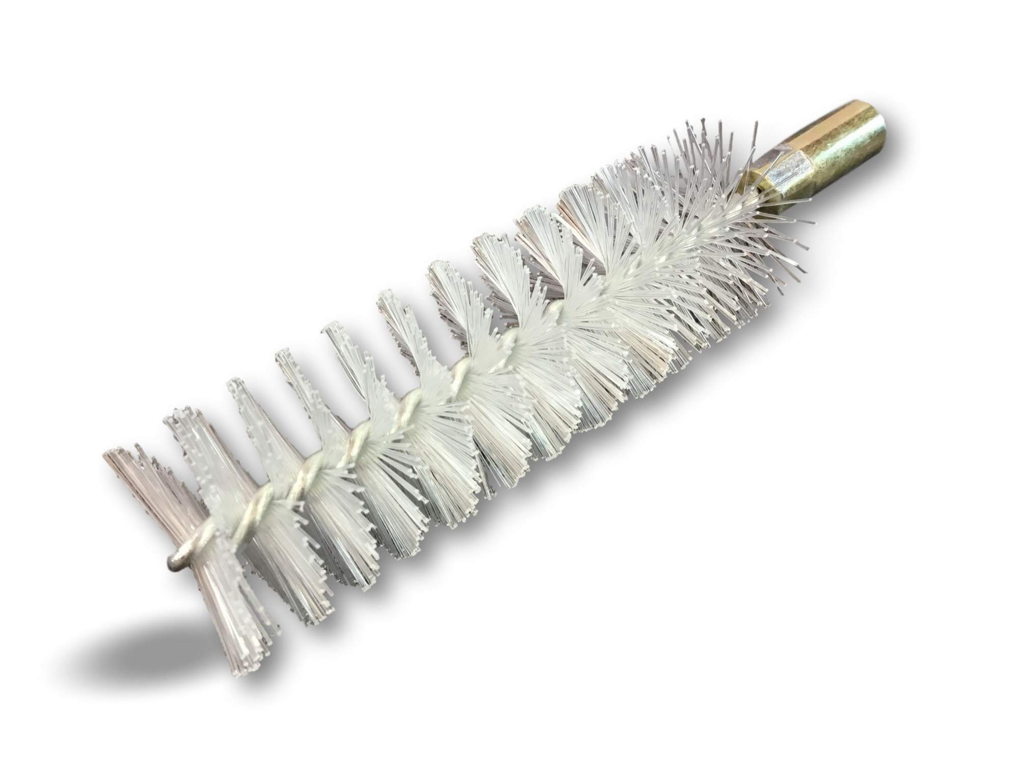 Kibros Lot 10 écouvillons Nylon condenseur + Tringle 48 cm Ø 25 mm | Raccord laiton taraudé M6, torsade acier galvanisé, fil nylon, tringle flexible acier 48 cm incluse, Ø 25 mm.