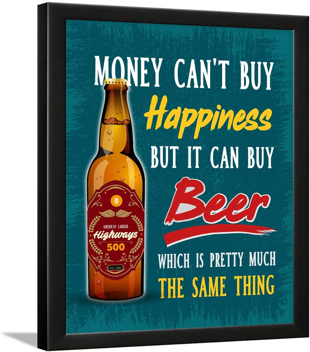 Bar quotes frame - Beer quotes frames - Bar poster for wall with frame, Beer quotes for wall - Bar photo frames (14 X 11 Inches) – Composite Wood (Turquoise)