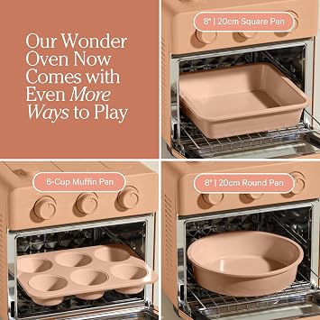 Our Place Wonder Oven Bakers Kit 3-Piece Toxin-Free Ceramic Nonstick Bakeware Set (8 Round, 8 Square, 6-Cup Muffin Pan) - Oven-Safe up to 450F - Spice