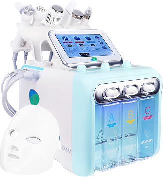 7 in 1 Facial Machine for Skin Care, Hydro Facial Machine with Vacuum Extraction & LED Mask, Deep Cleansing & Hydration Beauty Device for Home Use