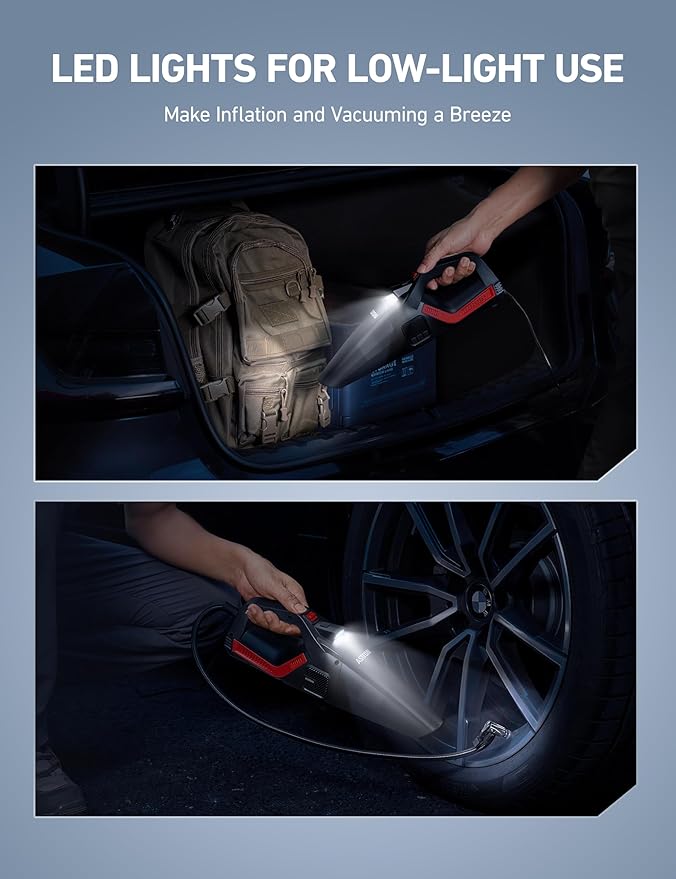 Aspiradora de Mano Inalámbrica 4 en 1 con Inflador y Filtro miniatura 8