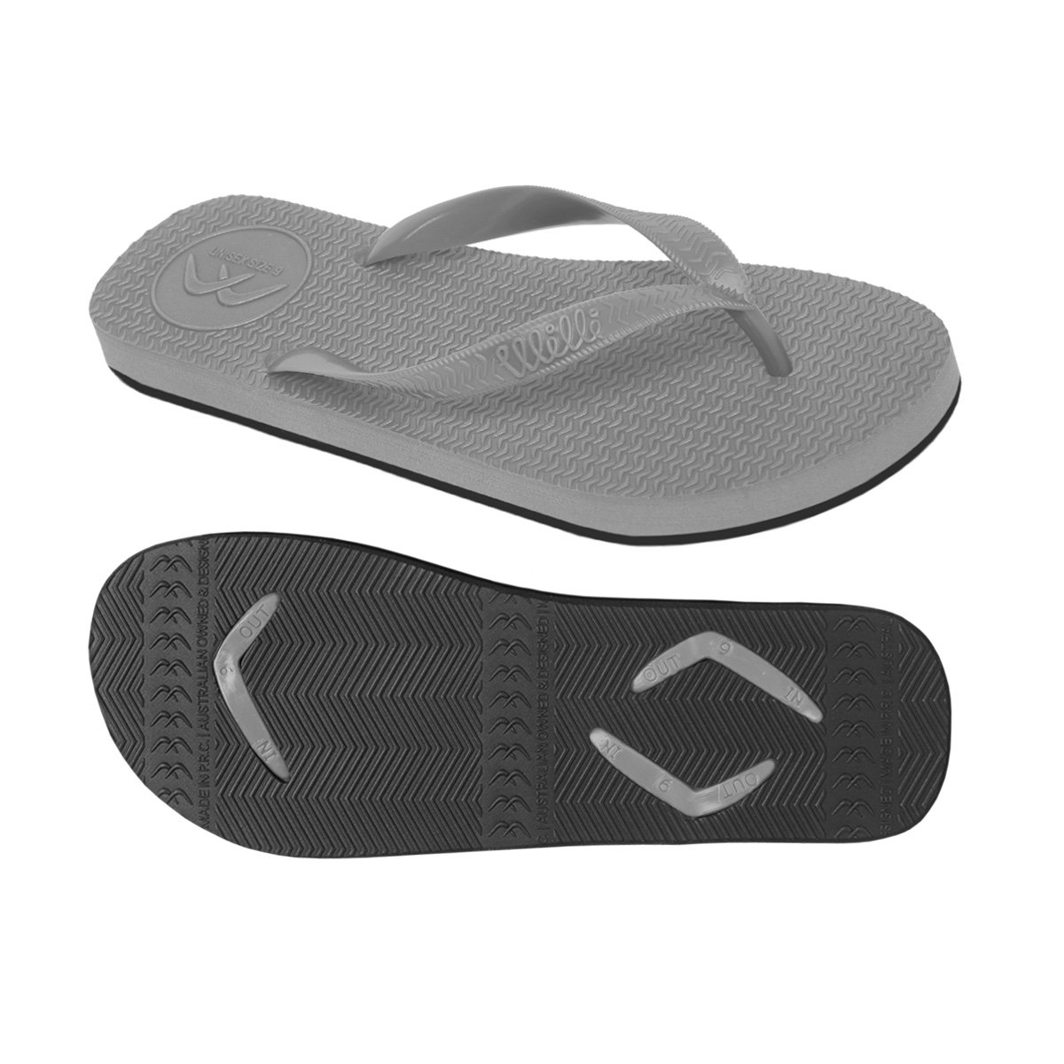 Boomerangz (Clearance Sale Men's Flip Flops | Slippers | Thongs Colour: Grey/Black (#NoMoreBlowOuts #ChangeableStraps)