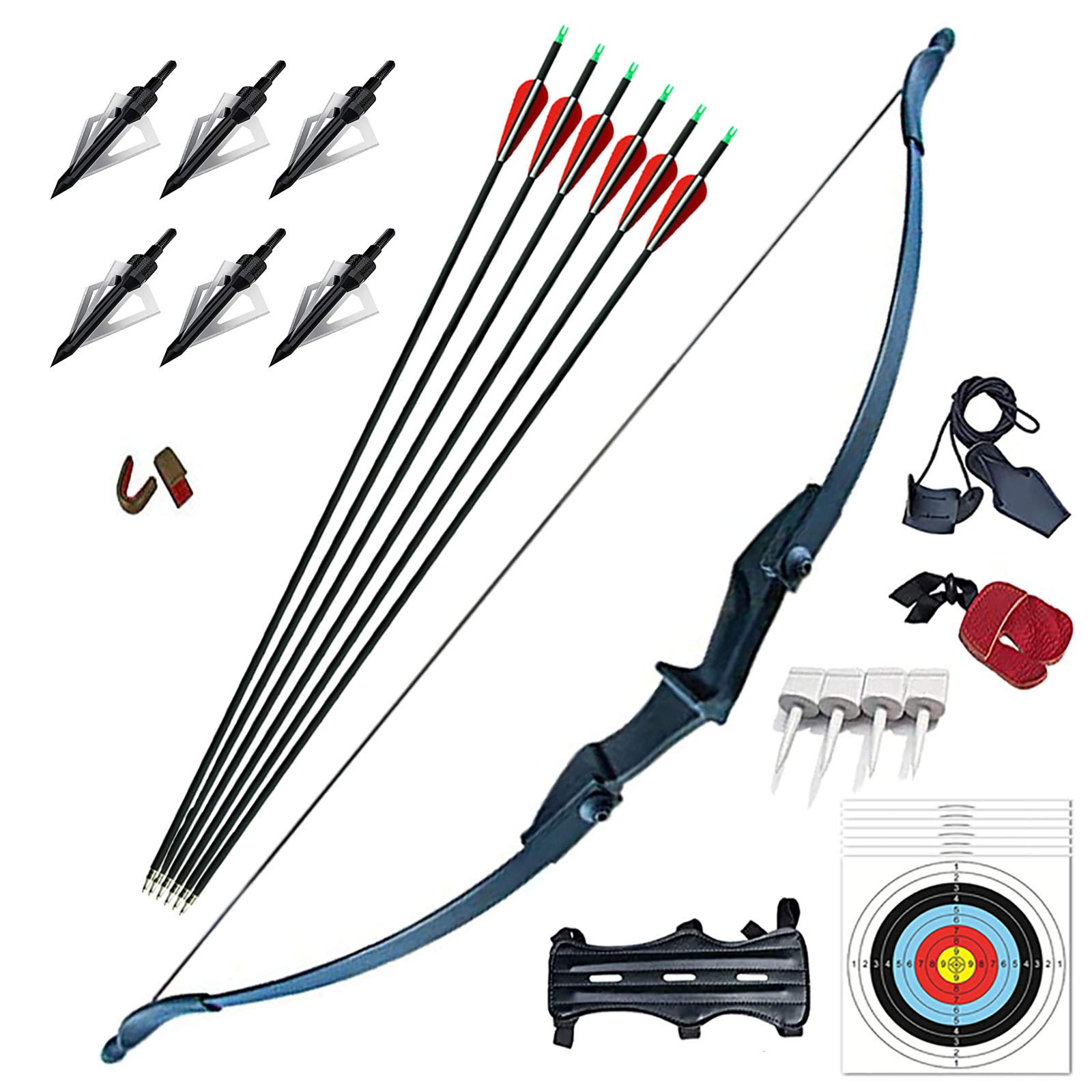 Vogbel Archery Takedown Recurve Bow and Arrow Set 30lb 40lb Left/Rght Hand Longbow Kit for Beginner Outdoor Hunting Shooting Training Practice